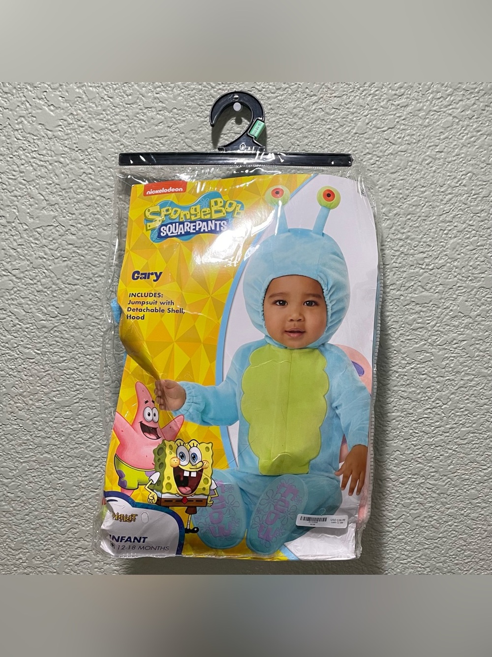 Spirit Halloween SpongeBob SquarePants Gary The Snail Costume Toddler Sz 12-18 M